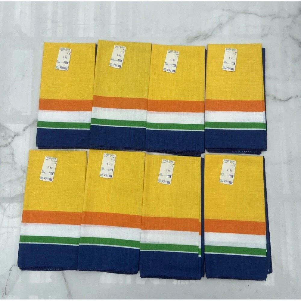 Bob Van Allen MCM Cloth Napkins Squares Set Of 8 Avant Grade MOD Retro